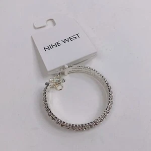 Nine West Sparkle rhinestones Bracelet with clasp Silver New NWT - Picture 1 of 9