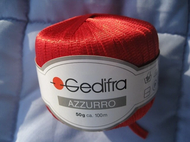 1-2 SKEINS GEDIFRA AZZURRO 丝绸丝带纱 — 第 1/1 张图片