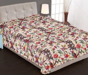 Twin Vintage Traditional Kantha Quilt Blanket Bedspread Coverlet Bed Runner - Picture 1 of 6