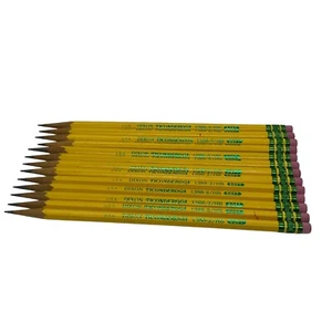 13 Dixon Ticonderoga Pencils 1388-2/ HB Soft Made In USA Sharpened Used Vintage - Picture 1 of 6