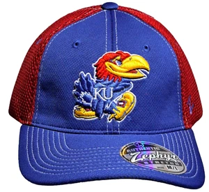 Kansas University KU Jayhawks Flex Fitted Hat Cap by Zephyr NCAA size M/L NWT - Picture 1 of 5
