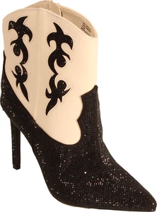 I.n.c. Indigo Women's Western Dress Bootie Black / White Faux Leather US 5.5 M - Picture 1 of 5