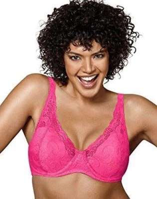 Playtex Bra Love My Curves Lined Full-Fig.Underwire 4514 Pink Sz.36D,38C,38D - Image 1 of 4