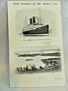 ANCHOR LINE POSTCARD 1900'S CALEDONIA & LOCH LOMOND SCOTLAND, UNPOSTED - Picture 1 of 7