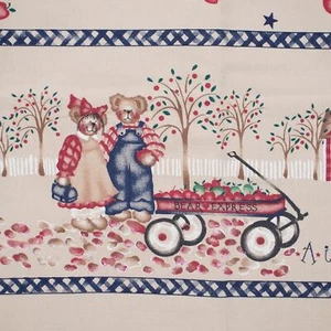Vintage Daisy Kingdom Past & Presents Bears Apple & Bear Border 34501 Cotton - Picture 1 of 5