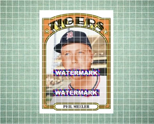 Phil Meeler Detroit Tigers 1972 Style Custom Baseball Art Card - Picture 1 of 2
