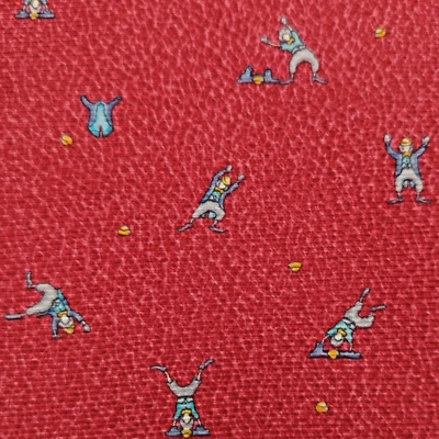 Bvlgari 7 складной сплетенный шелк дизайнерский галстук цирк клоун узор красный мужской галстук - Изображение 1 из 4