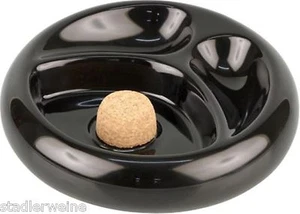 Posacenere In Ceramica Rotondo / Nero Lucido / 2 Ripiani - Ø 170 Mm - 470 G - Picture 1 of 2