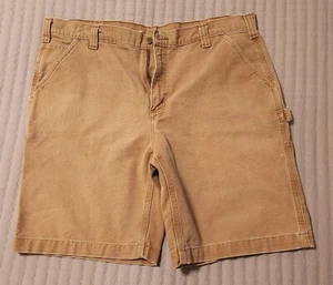 Carhartt Utility Cargo Work Shorts Mens Size 40 Khaki Beige Canvas Inseam 12” - Picture 1 of 3