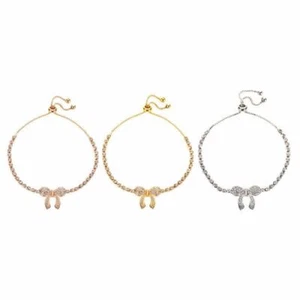 Brazalete Ajustable Moño Nudo Dije Mujeres Niñas Cristal Novia Joyería Regalo - Imagen 1 de 11