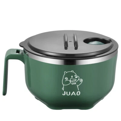 Portable Large Noodle Cereal Bowl with Sealing Lid Soup Mug Phone Holder Stand - Image 1 of 4