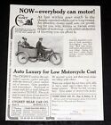 1916 ANCIENNE ANNONCE IMPRIMÉE MAGAZINE, VOITURE ARRIÈRE CYGNET, VOITURE DE LUXE AUTOMOBILE POUR COÛT MOTO !