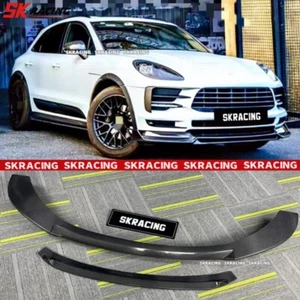 For 19-21 Porsche Macan Carbon Fiberr Athletic Front Bumper Diffuser Lip Spoiler - Picture 1 of 15