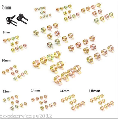 100 X 10 Different Size 6-22mm Car Fuel Oil Water Hose Pipe Tube Clamp Fastener - Image 1 of 4