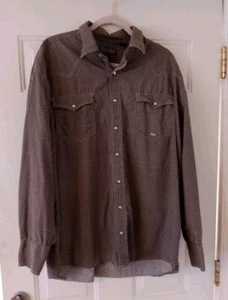 HERREN WESTERN ROPER Hemd BRAUN LANGARM PERLEN DRUCKKNOPF Größe 2 XL   - Bild 1 von 16