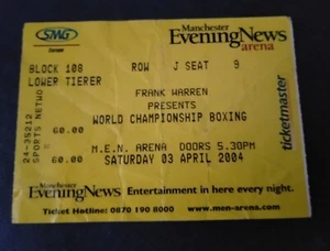 Ticket Stub 3-4-2004 Ricky Hatton v Pinto World Championship Boxing - Picture 1 of 2