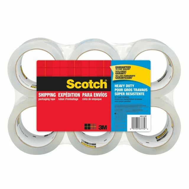 Scotch 38506 3 inch Heavy Duty Shipping Packaging Tape - 6 Pack