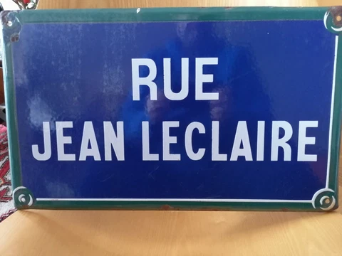 Original Antique Paris street sign french enamel sign green boarder FRANCE Cover