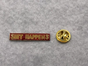 Shit-Happens Adult Pin Yellow on Red Vintage 80'S NEW - Picture 1 of 1