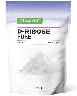 VIT4EVER D-RIBOSA polvo 320 g - polvo 100 % puro y vegano sin aditivos + cuchara dosificadora