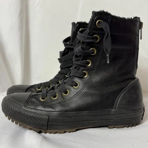 Converse Chuck Taylor All Star LEATHER HI-RISE 653387C X-HI FUR BOOT US 6 UK 4 - Picture 1 of 11
