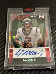 🔥CJ STROUD🔥2023 Leaf Pro Set RARE PURE TALENT CRYSTAL Acetate AUTO 2/2 TEXANS - Picture 1 of 2