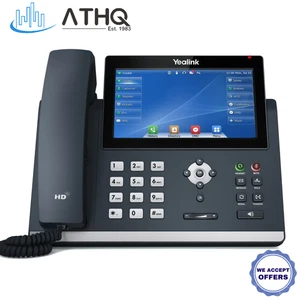 Yealink SIP-T48U 16-Line Gigabit HD PoE IP Phone Handset LCD w/ Wi-Fi Bluetooth - Picture 1 of 13