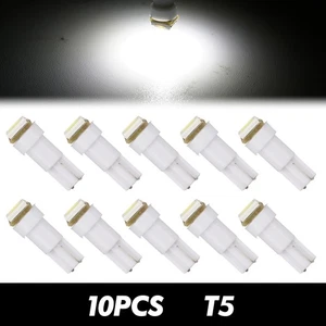 10x T5 70 74 37 White LED Bulbs Car Instrument Panel Dash Gauge Indicator Light - Picture 1 of 10
