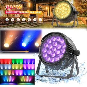 LED Par Lights IP65 Waterproof Stage Light Outdoor RGBW 4-In-1 Uplighting DMX - Picture 1 of 23