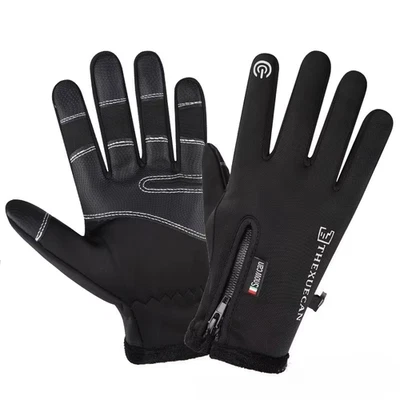 Winter Motorcycle Gloves Waterproof Touchscreen Thermal Fleece Non-Slip Riding - Image 1 of 4