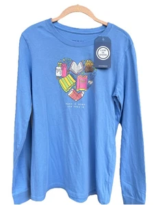 Neu mit Etikett Life is Good langärmliges Crusher-Damen-T-Shirt, Medium. Home Is Where The Cozy - Bild 1 von 13