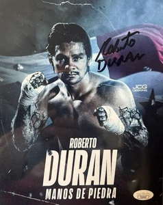 Roberto Duran Rare Signed 8x10 Boxing Photo Autographed JSA Cert - Picture 1 of 4
