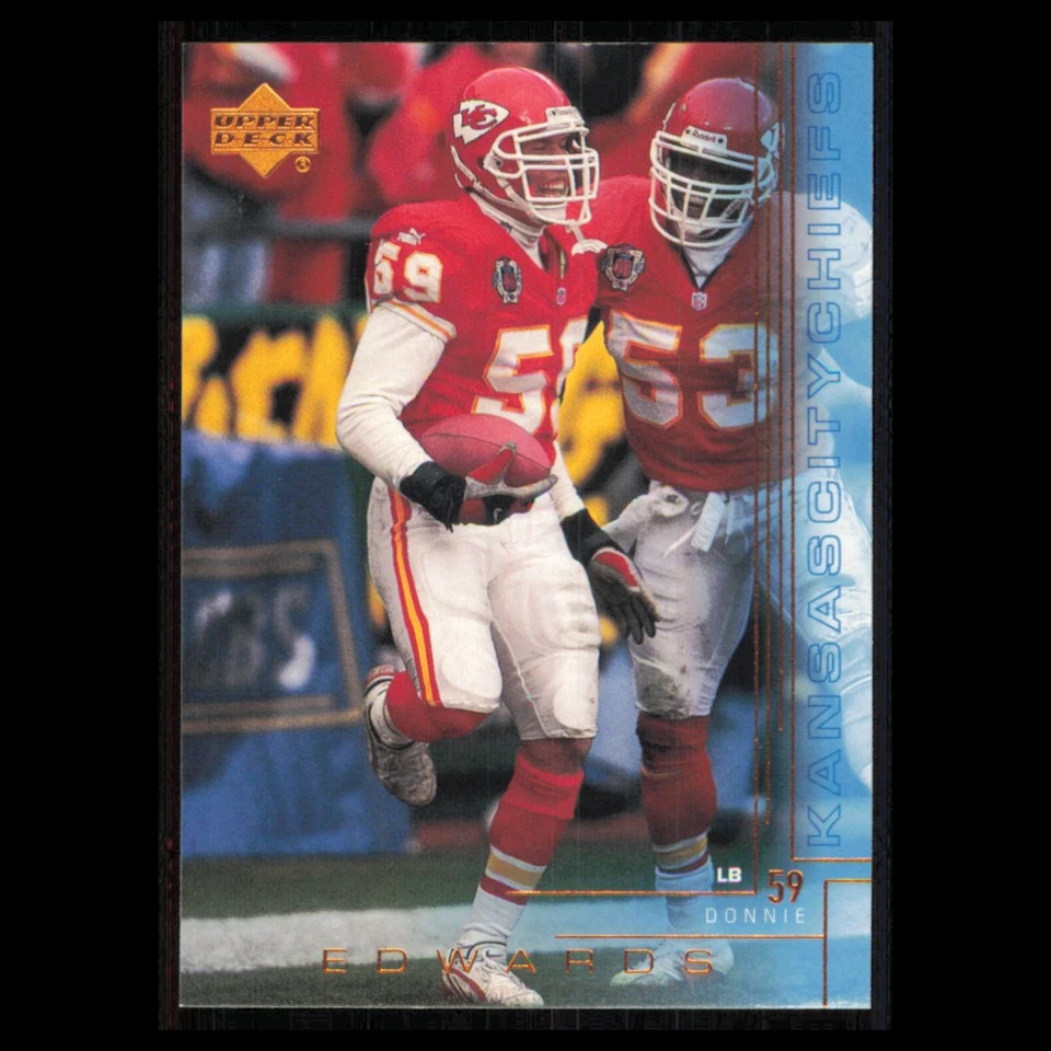 Donnie Edwards #108 2000 Upper Deck Kansas City Chiefs Football Card NFL NM - Image 1 of 3