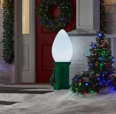 3 ft Battery Operated LED Jumbo WHITE Bulb Holiday Yard Decor Home Accents - Image 1 of 2