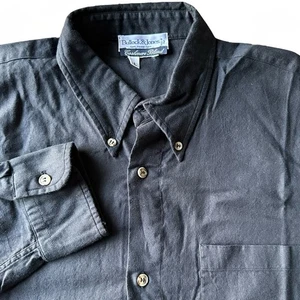 Camisa Bullock & Jones Para Hombre Grande Negra Mezcla Cachemira Abotonada Hecha en Italia - Imagen 1 de 5