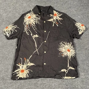 ALLSAINTS Shibu Loop Collar Hawaiian Shirt Mens Medium 100% Viscose Relaxed Fit - Picture 1 of 8