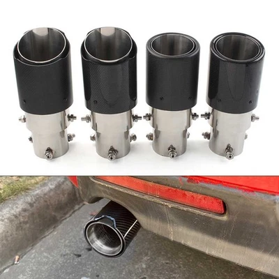 Inlet 70mm Muffler Tip Exhaust System Pipe Mufflers Nozzle Universal Straight - Image 1 of 4