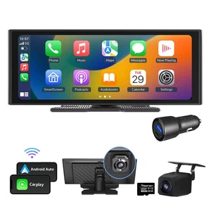 P4 10.2" Portable Car Stereo Radio Apple CarPlay Android Auto 4K DVR SplitScreen - Picture 1 of 18