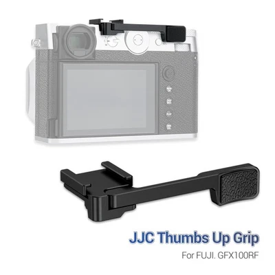 JJC Metal Thumbs Up Grip Holder Foldable Hot Shoe Mount for Fujifilm GFX100RF - Image 1 of 4