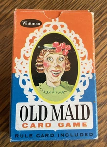 Gioco di carte vintage Whitman Old Maid 1955 - COMPLETO - Foto 1 di 15