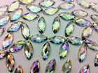 CraftbuddyUS 50 9x20 mm SewOn AB ovale transparent acry-oeil cheval diamant strass gemme