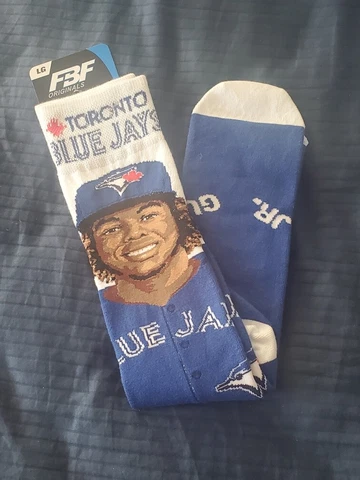 Toronto Blue Jays MLB Baseball Vladdy Gerrero Jr. Selfie Crew Socks Men's Cover