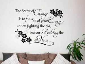 Inspirational Wall Sticker Quote, Secret of Change, Motivational Wall Art Decal - Picture 1 of 15