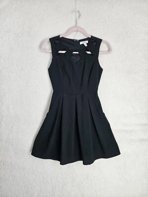 Speechless Women Dress Extra Small Black Poly Blend Cutout Neckline Fit Flared - Image 1 of 4