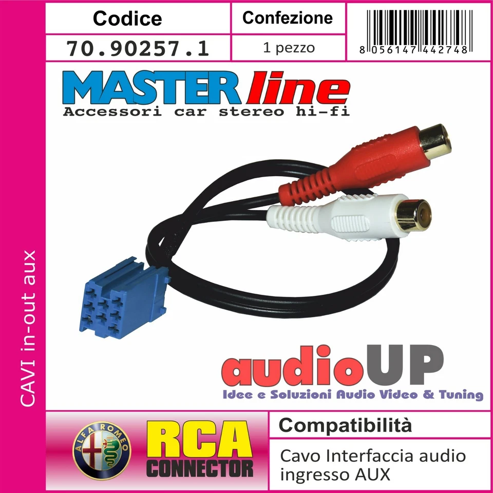 ADATTATORE INTERFACCIA AUDIO CAVO INGRESSO AUX PER ALFA ROMEO GT DAL 2007 IN POI - Immagine 1 di 1