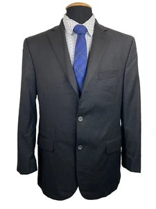 PRIMA COLLEZIONA UOMO SAKS 5th AVE Mens Black Wool Blazer Sport Coat Jacket 40R - Picture 1 of 11