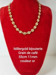 Halskette Kette Schmuck großes Glied Kaffeebohne Edelstahl vergoldet gold 11mm - Bild 1 von 1