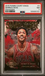 Derrick Rose - PSA 7 - SWAGGER - Chicago Bulls - 3 - 2015 NBA Panini Court Kings - Picture 1 of 2