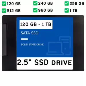 SSD Solid State Drive 120/240/512/960GB 1TB 2.5" Laptop Desktop PC SATA HDD Lot - Afbeelding 1 van 9