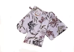 Autumn Leaves 3 Pc Kitchen Set Potholder Oven Mitt & Towel 100% Cotton - Picture 1 of 4